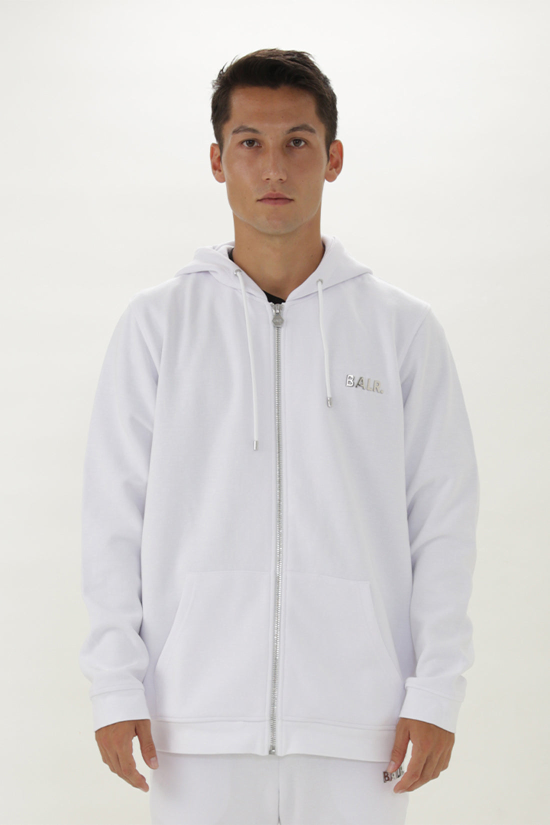 日本限定 JP Q-SERIES STRAIGHT ZIP THROUGH BIG LOGO HOODIE Bright White