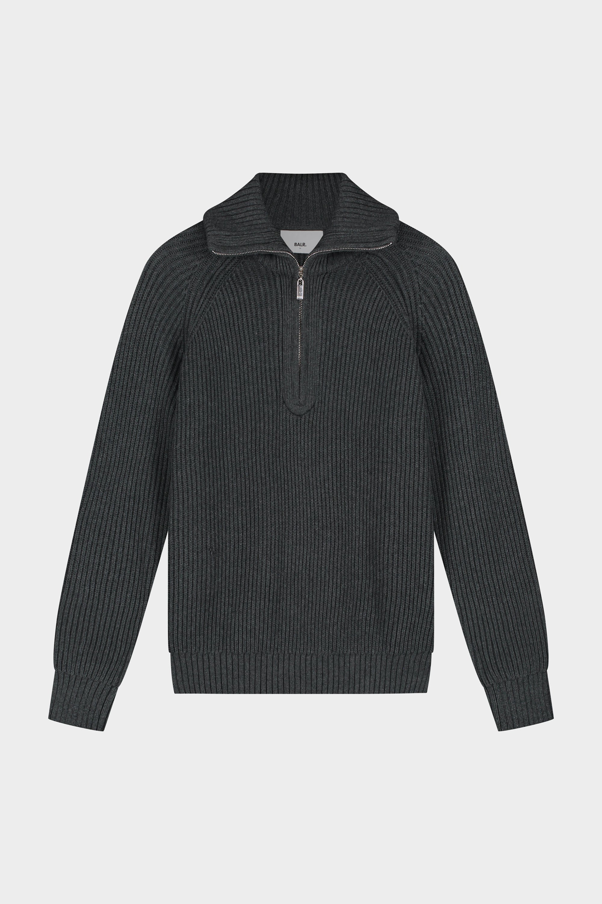XI KNITTED HALF ZIP - VOLCANIC GREY – BALR.