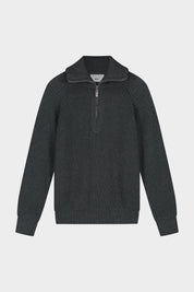 XI KNITTED HALF ZIP - VOLCANIC GREY