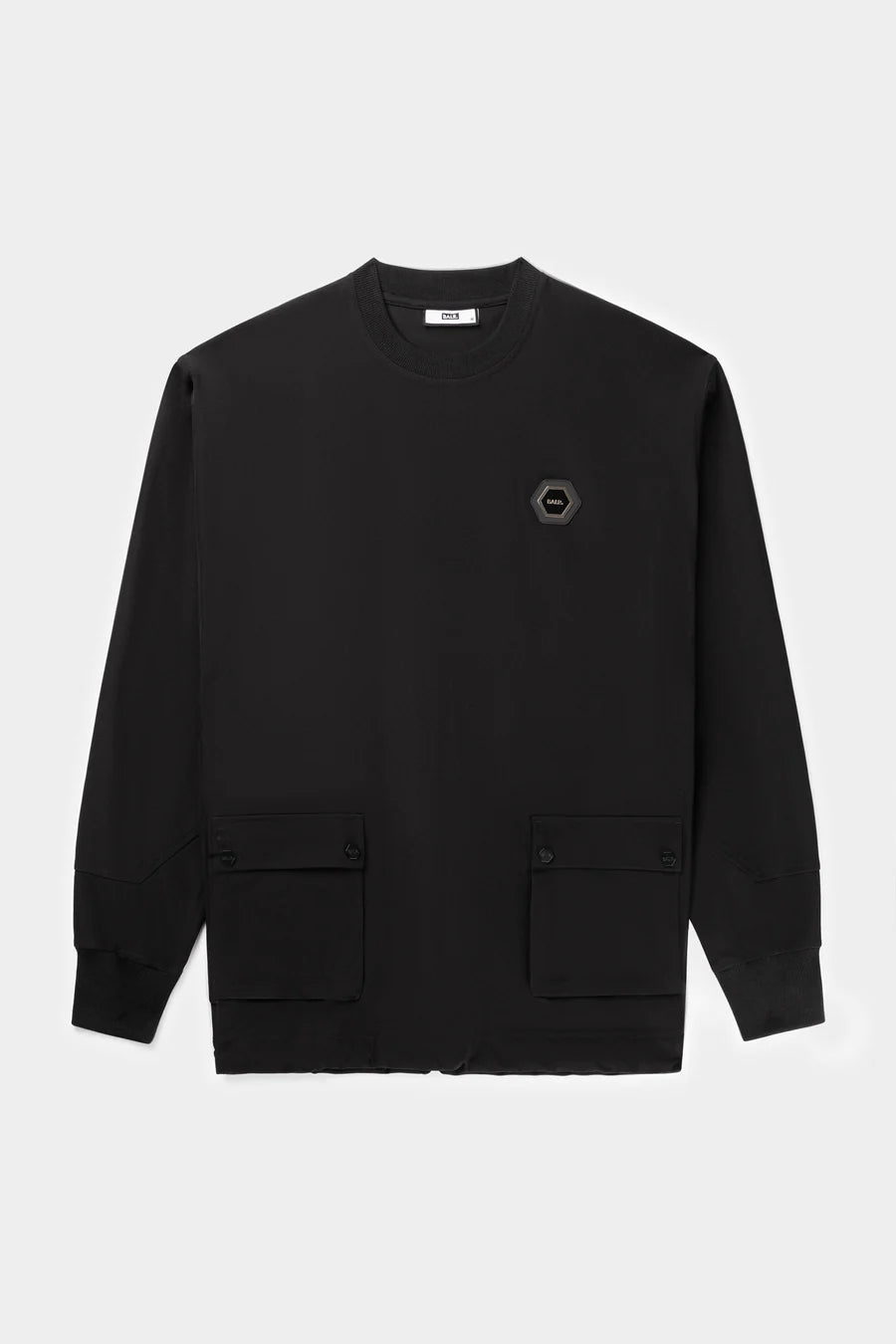 FRANCK RELAXED CARGO CREWNECK JET BLACK