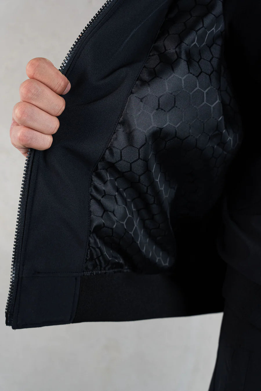 CHASE STRAIGHT BOMBER JACKET JET BLACK