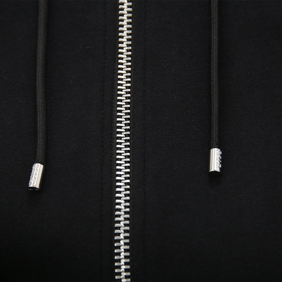 【残りXSのみ】日本限定 / JP Q-SERIES STRAIGHT ZIP THROUGH BIG LOGO HOODIE Jet Black