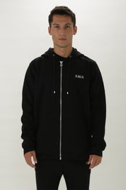 【残りXSのみ】日本限定 / JP Q-SERIES STRAIGHT ZIP THROUGH BIG LOGO HOODIE Jet Black