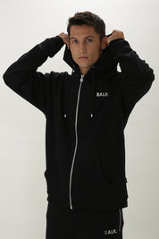 【残りXSのみ】日本限定 / JP Q-SERIES STRAIGHT ZIP THROUGH BIG LOGO HOODIE Jet Black