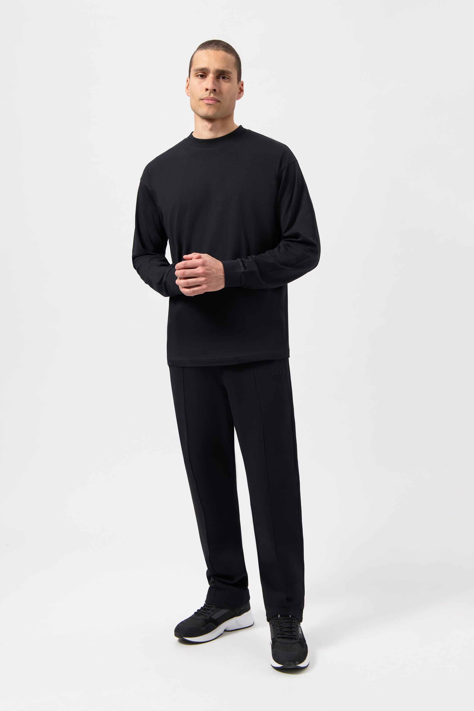 GAME DAY BOX FIT LONG SLEEVE T-SHIRT-JET BLACK