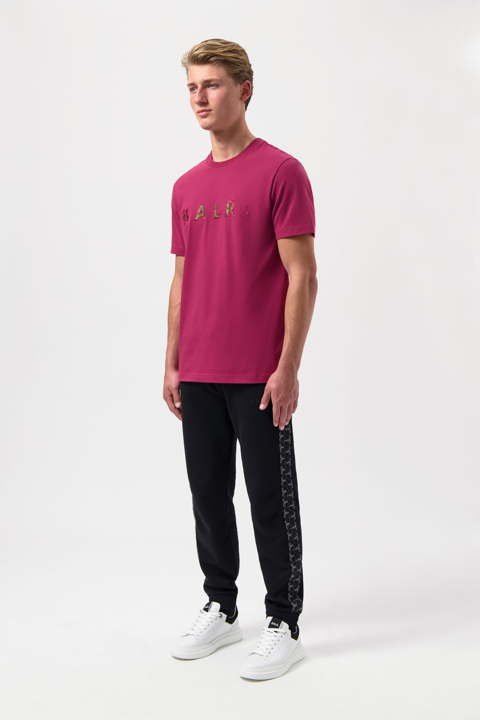 BALR. MONOGRAM EMBRO REGULAR FIT T-SHIRT-Tibetian Red