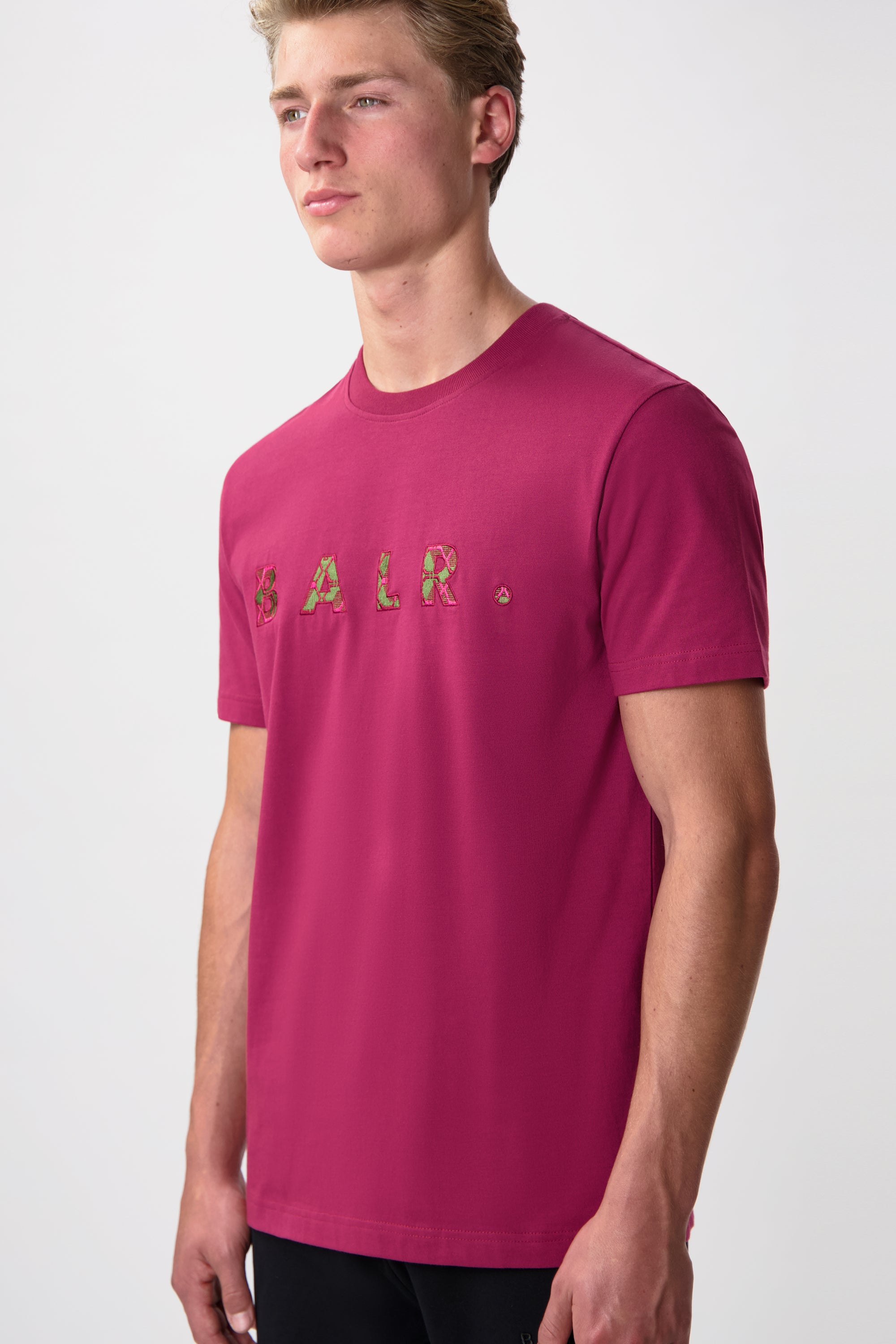 BALR. MONOGRAM EMBRO REGULAR FIT T-SHIRT-Tibetian Red