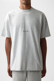 LOGO BOX T-SHIRT-LT GREY MELANGE