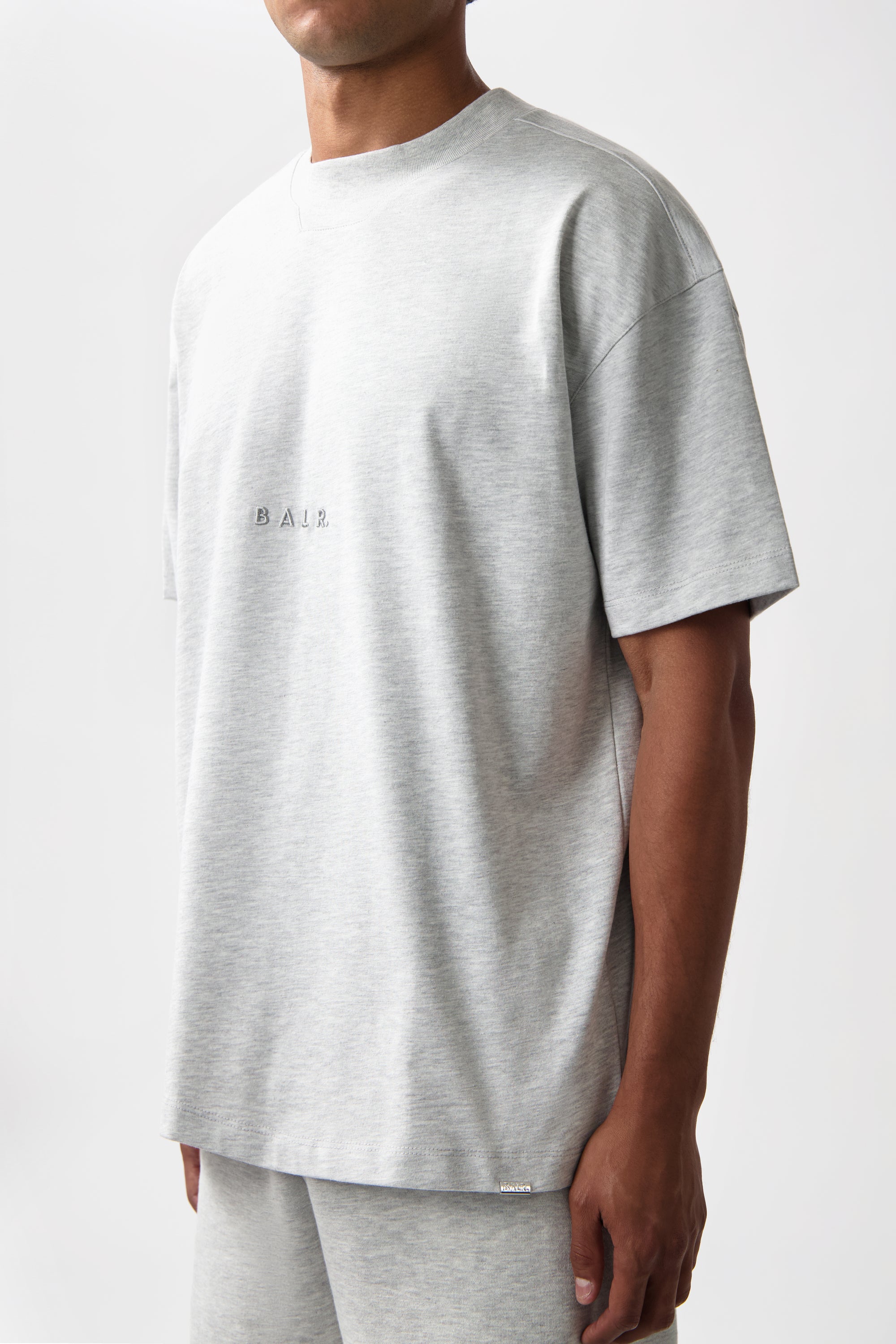 LOGO BOX T-SHIRT-LT GREY MELANGE