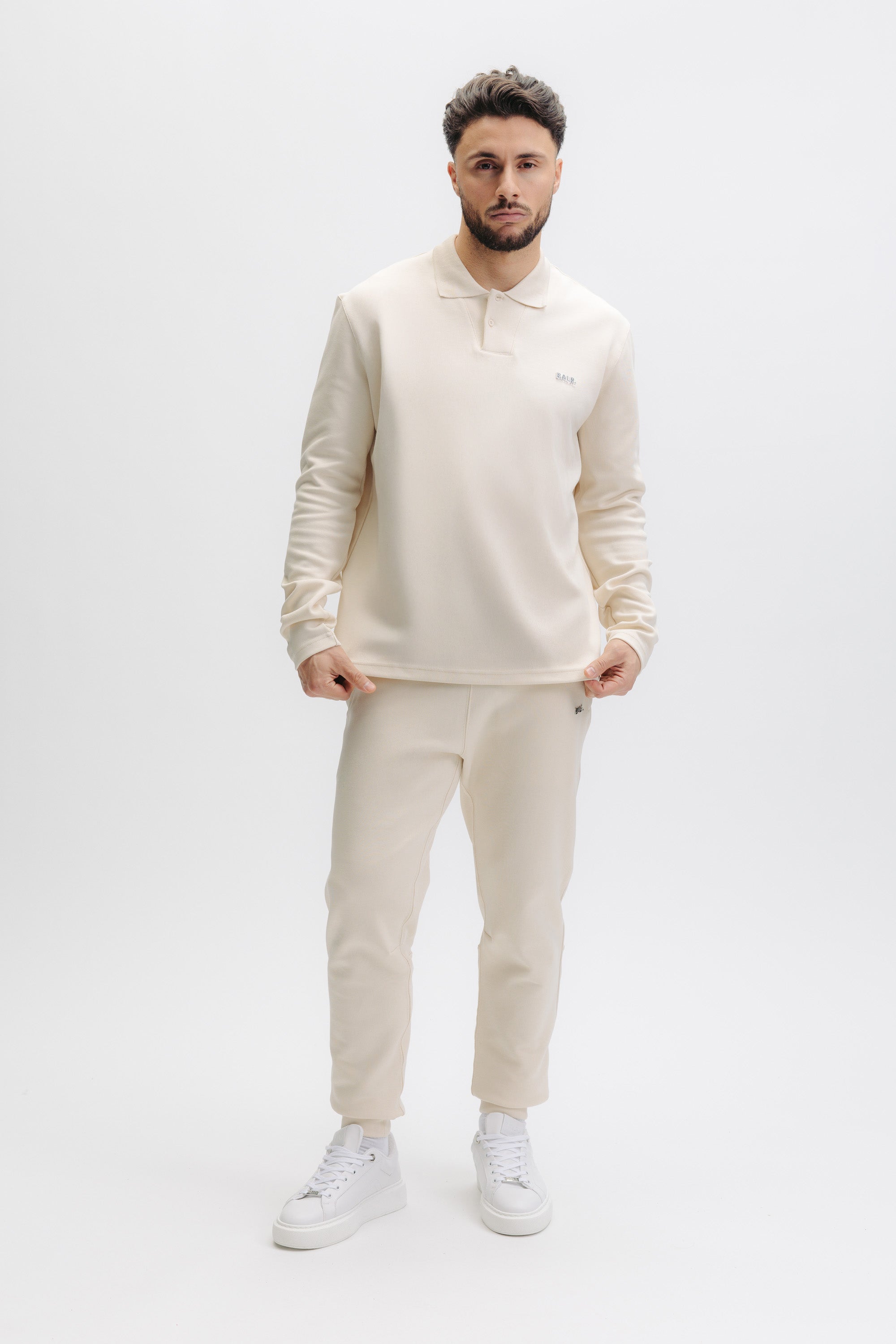 Q SERIES L/S POLO - WHITE SWAN