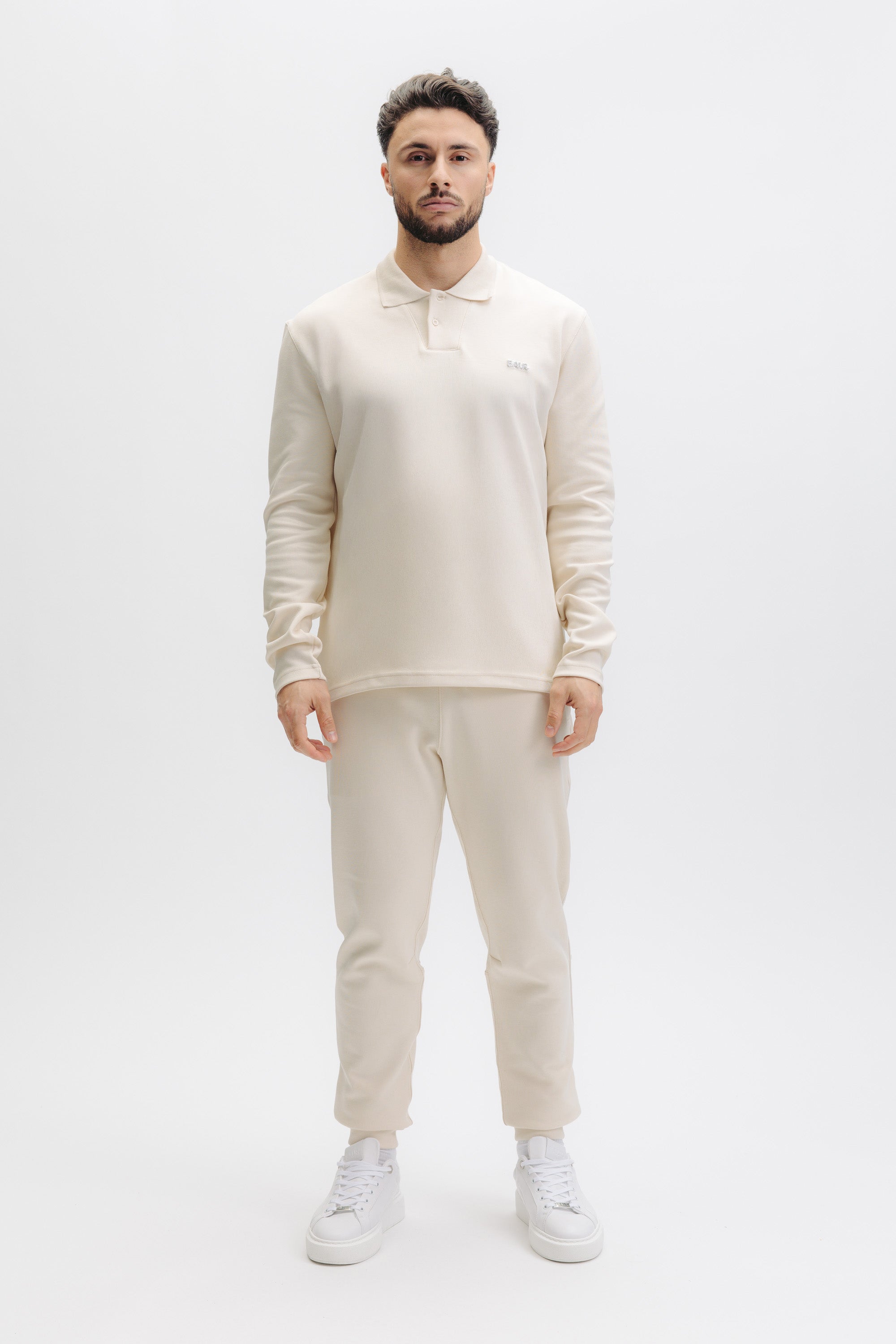 Q SERIES L/S POLO - WHITE SWAN