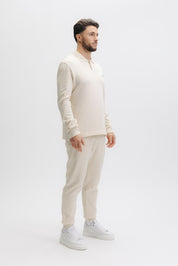 Q SERIES L/S POLO - WHITE SWAN