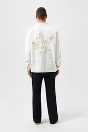 GAME OF THE GODS GRAFFITI CORDUROY SHIRT-WHITE SWAN