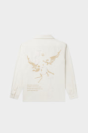 GAME OF THE GODS GRAFFITI CORDUROY SHIRT-WHITE SWAN