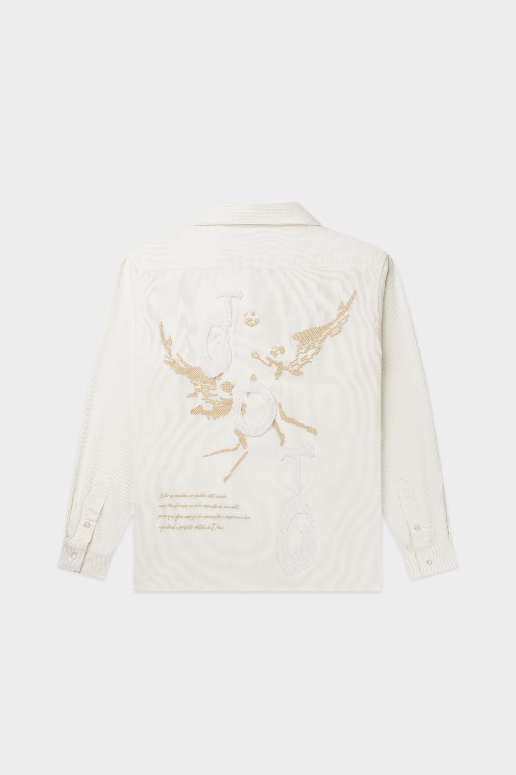 GAME OF THE GODS GRAFFITI CORDUROY SHIRT-WHITE SWAN