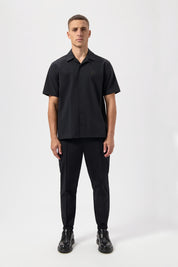 HEX-SERIES RELAXED SHORT SLEEVE OVERSHIRT-JET BLACK