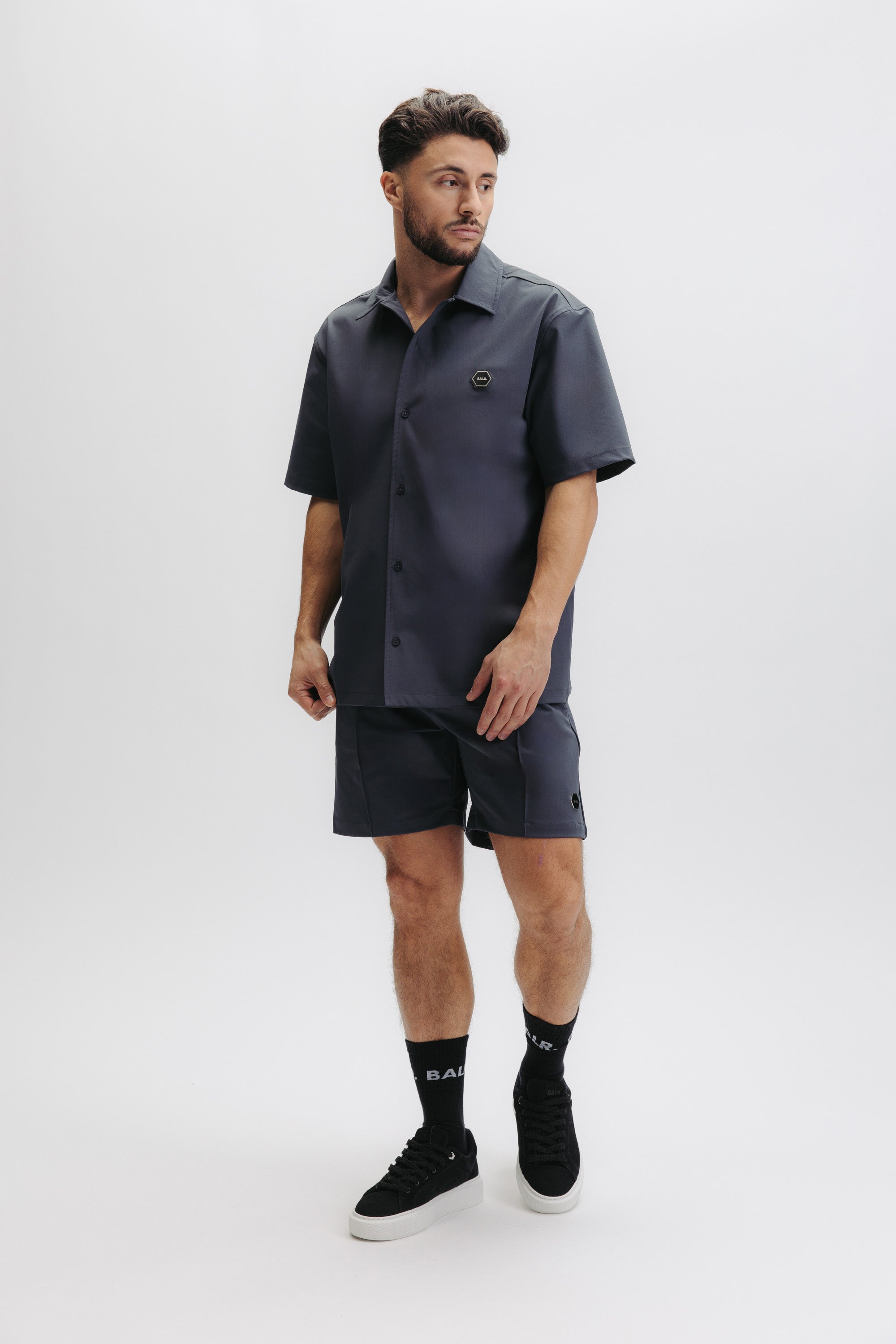 HEX-SERIES RELAXED SHORT SLEEVE OVERSHIRT - EBONY BUE
