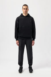 HEXLINE BOX FIT HOODIE-Jet Black