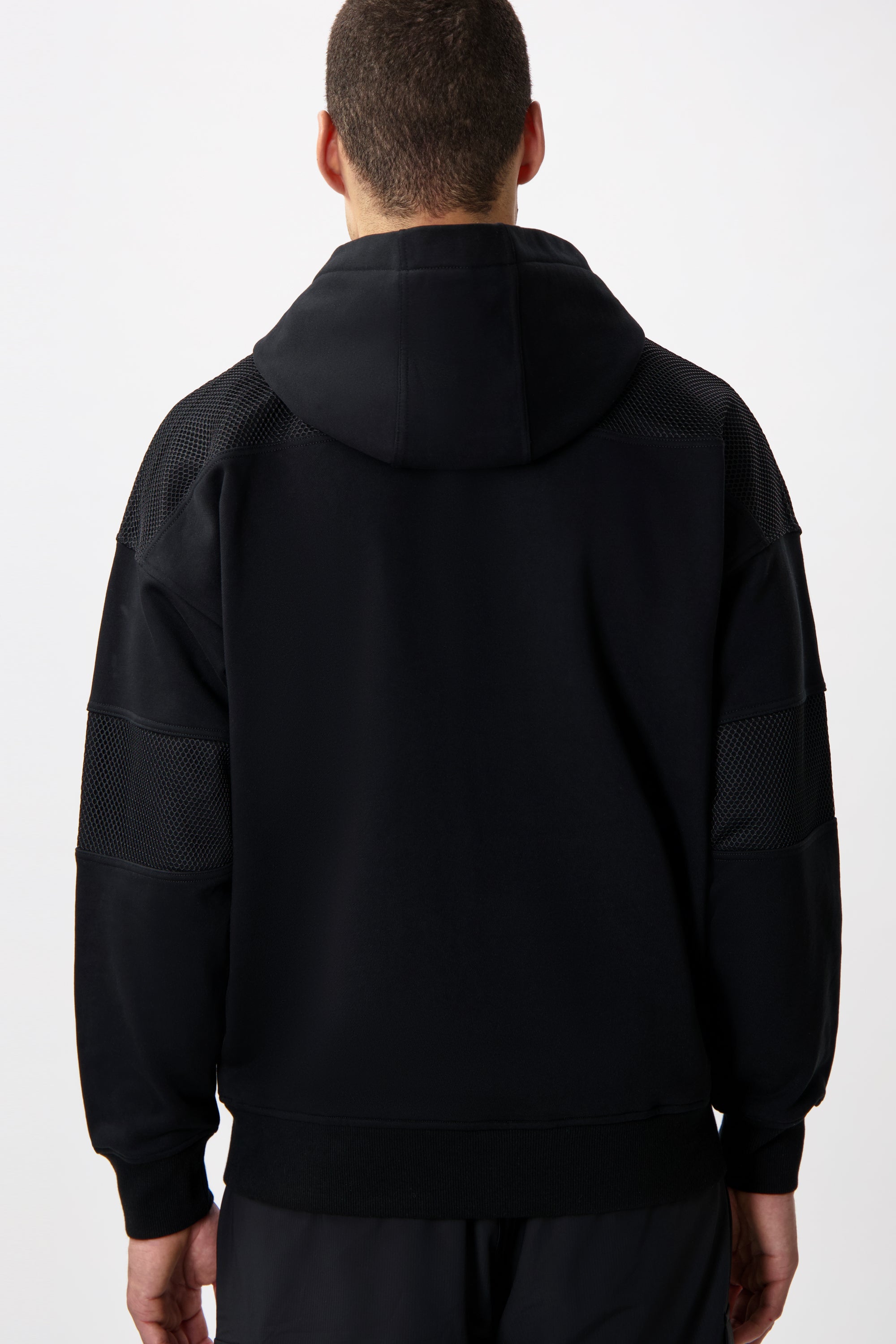 HEXLINE BOX FIT HOODIE-Jet Black