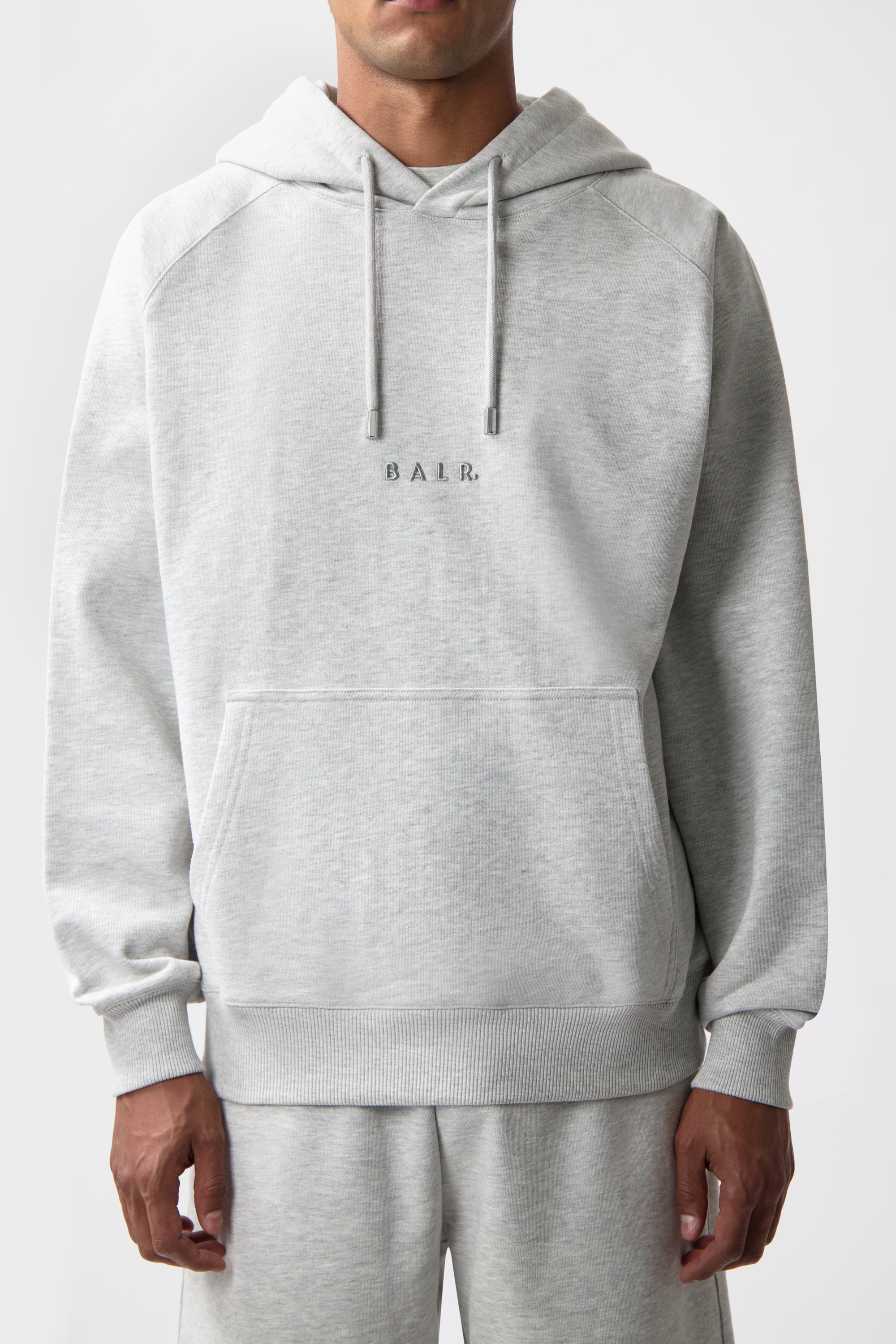 LOGO HOODIE-LT GREY MELANGE