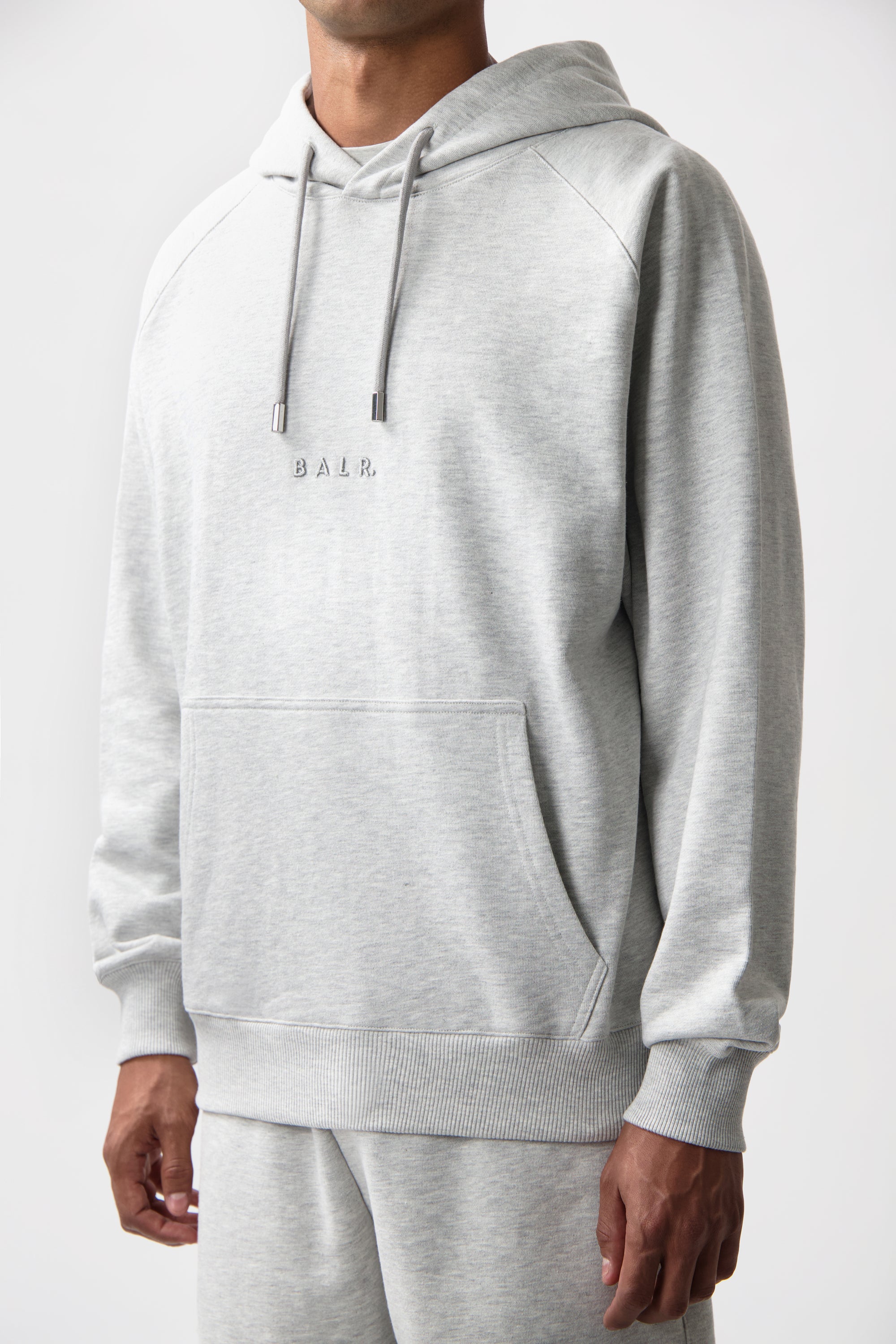 LOGO HOODIE-LT GREY MELANGE