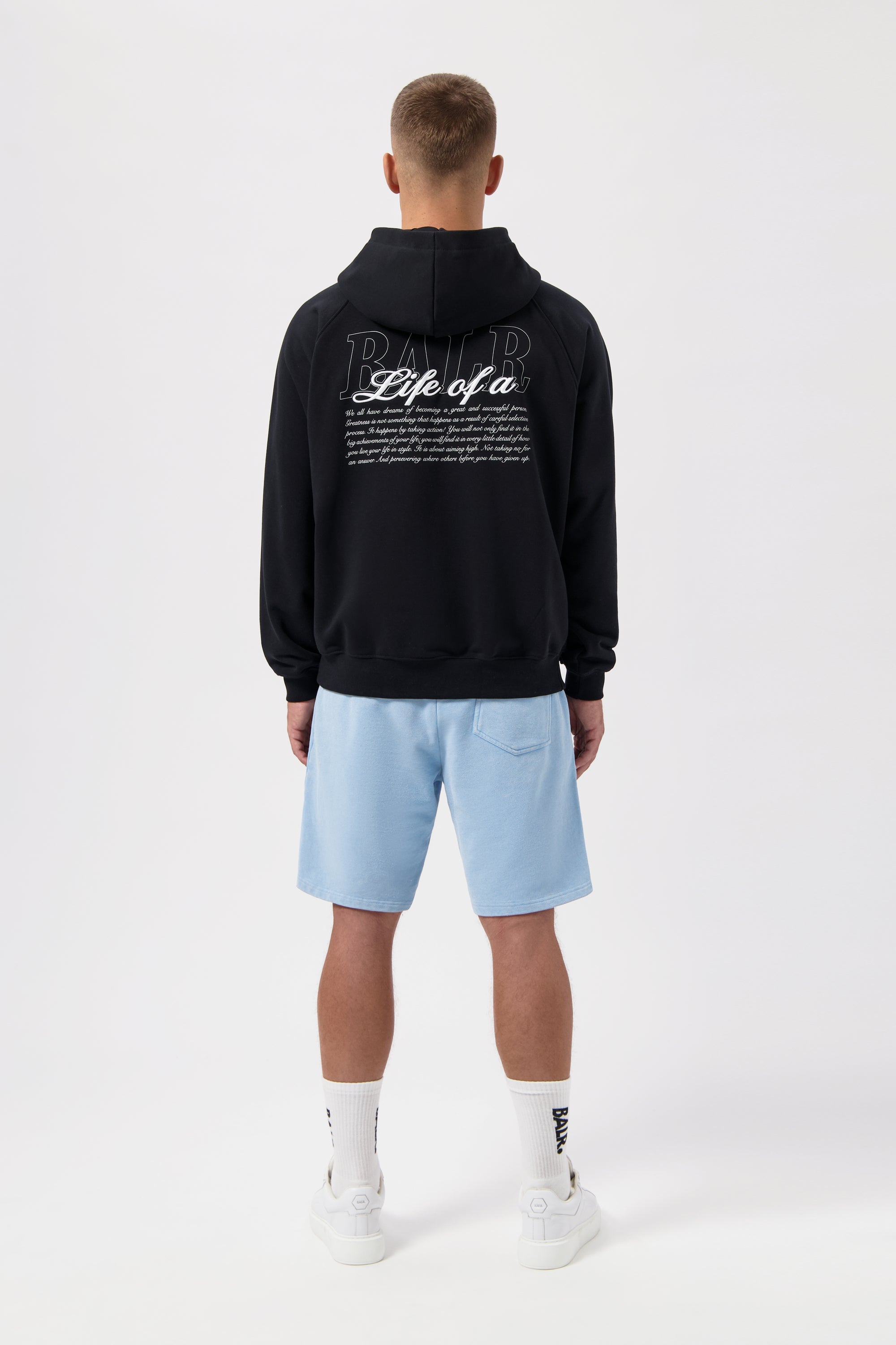 SCRIPT RELAXED FIT HOODIE-JET BLACK