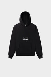 SCRIPT RELAXED FIT HOODIE-JET BLACK