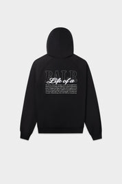 SCRIPT RELAXED FIT HOODIE-JET BLACK