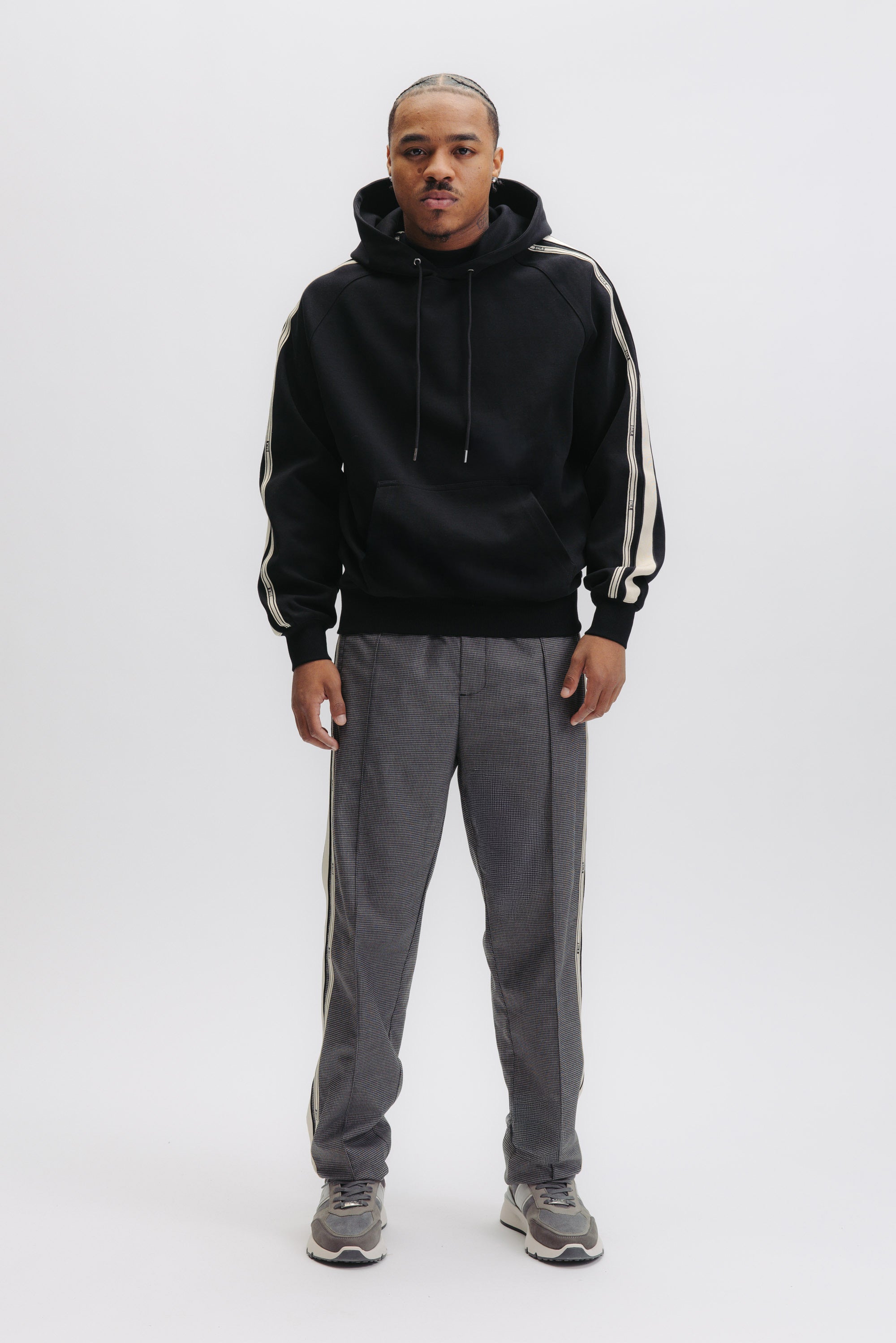 TAPE HOODIE - JET BLACK