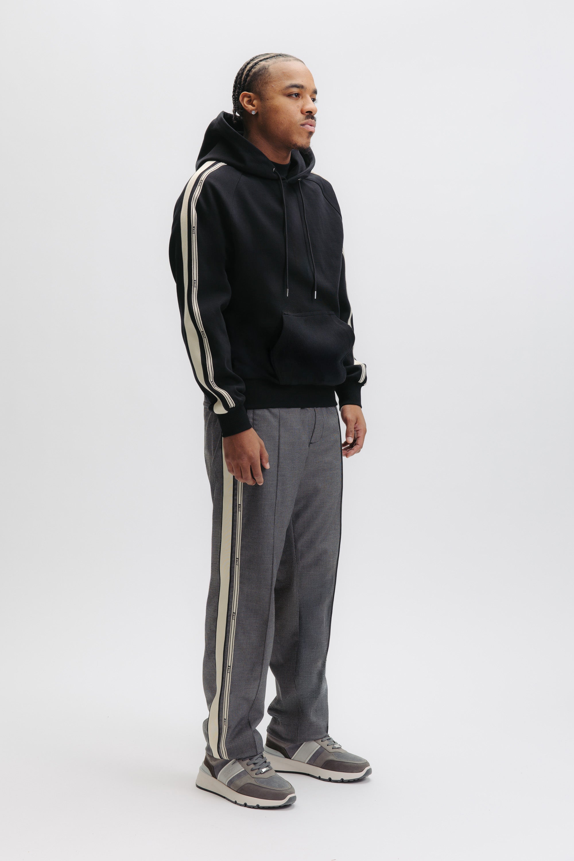 TAPE HOODIE - JET BLACK