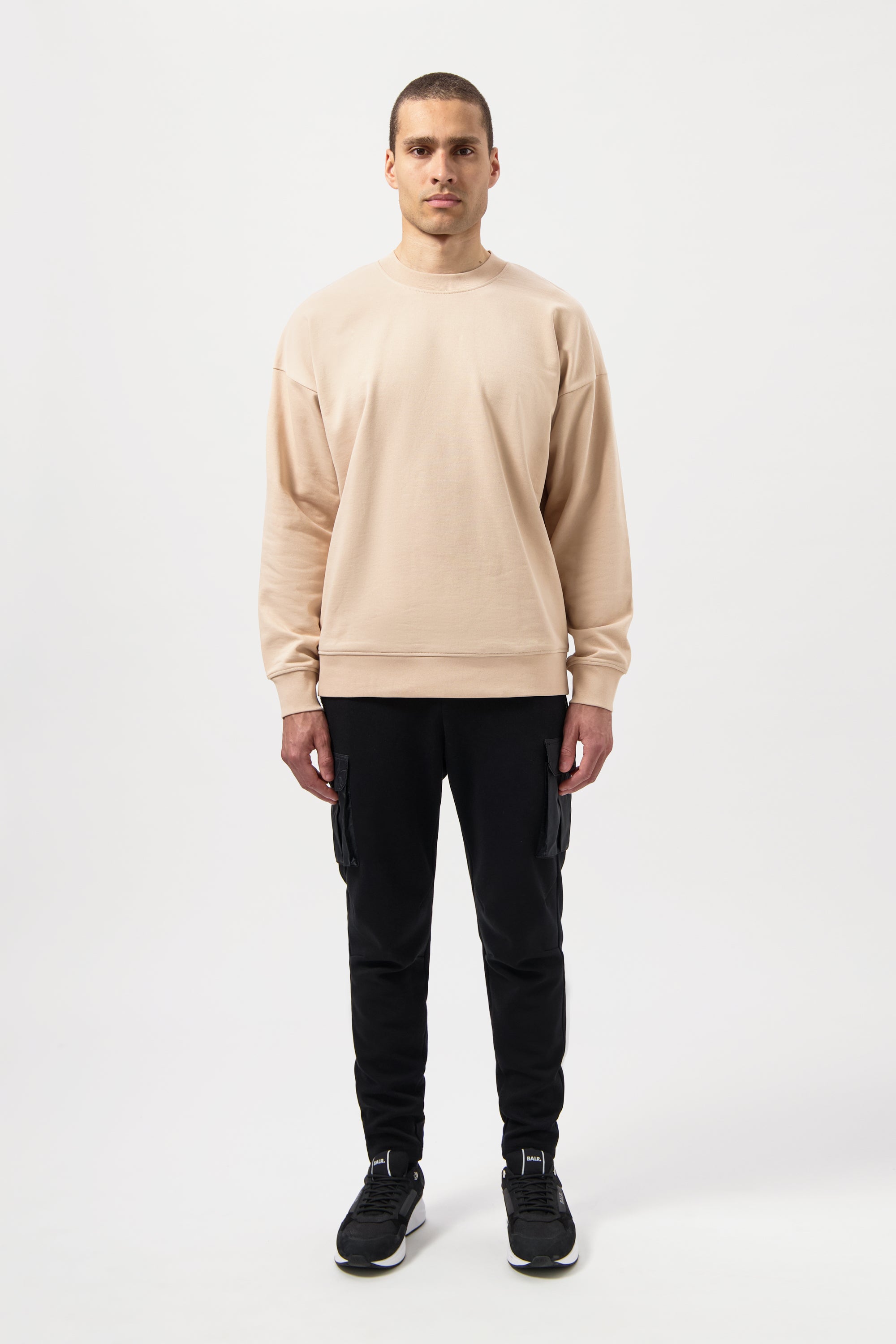 GAME DAY BOX FIT CREWNECK-SESAME