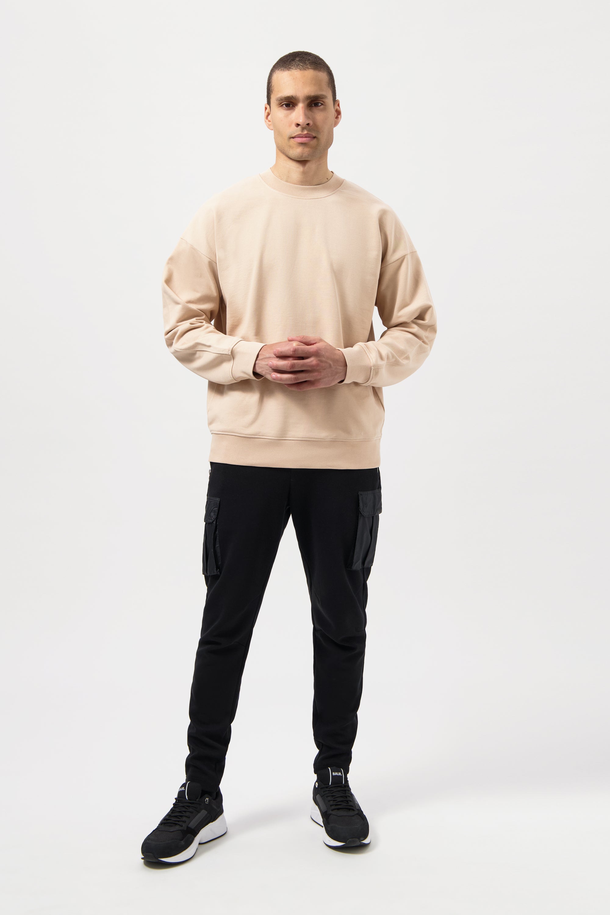 GAME DAY BOX FIT CREWNECK-SESAME