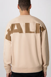 GAME DAY BOX FIT CREWNECK-SESAME