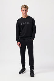 BALR. MONOGRAM EMBRO REGULAR FIT CREWNECK-Jet Black/Phantom