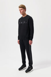 BALR. MONOGRAM EMBRO REGULAR FIT CREWNECK-Jet Black/Phantom