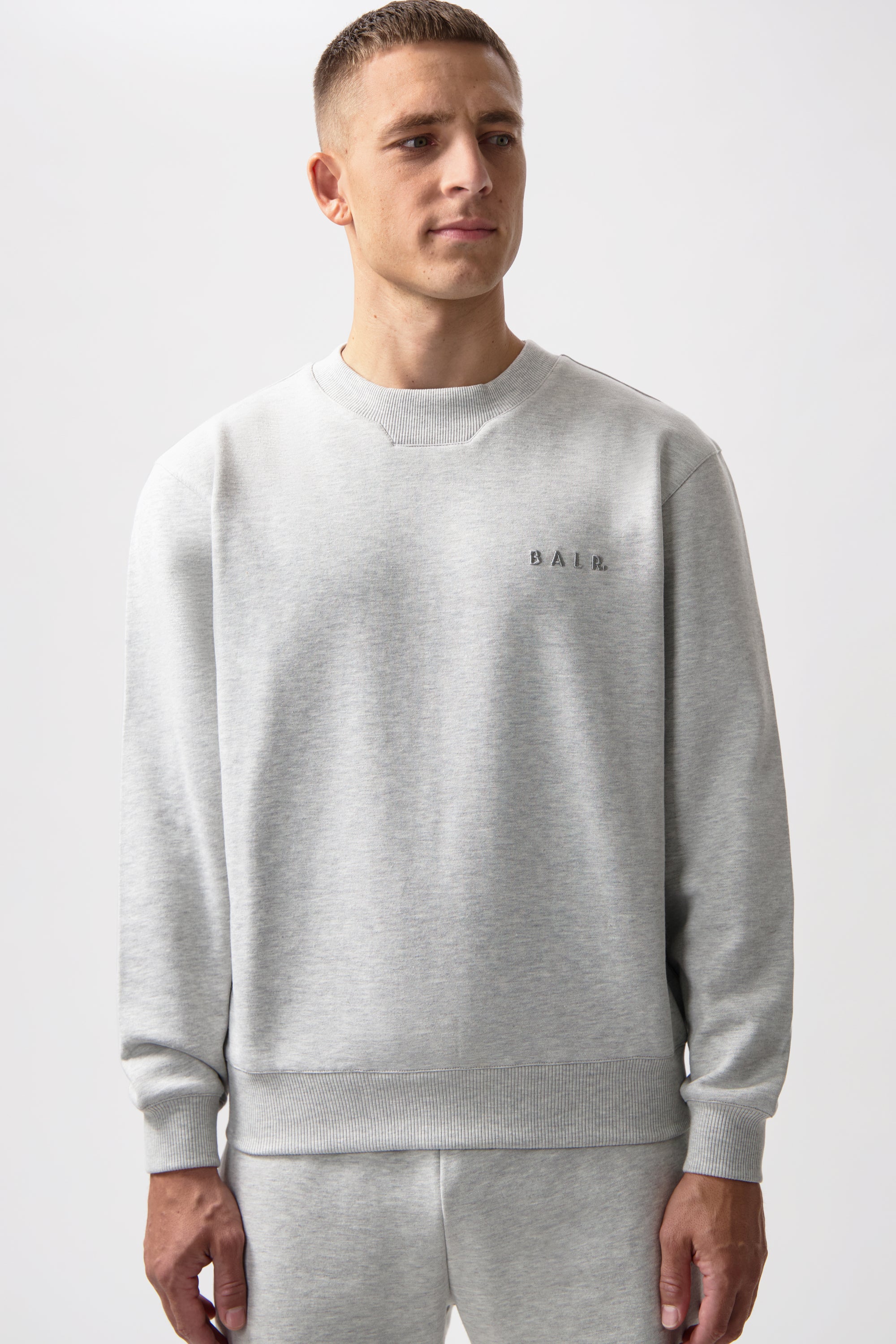 LOGO CREWNECK-LT GREY MELANGE