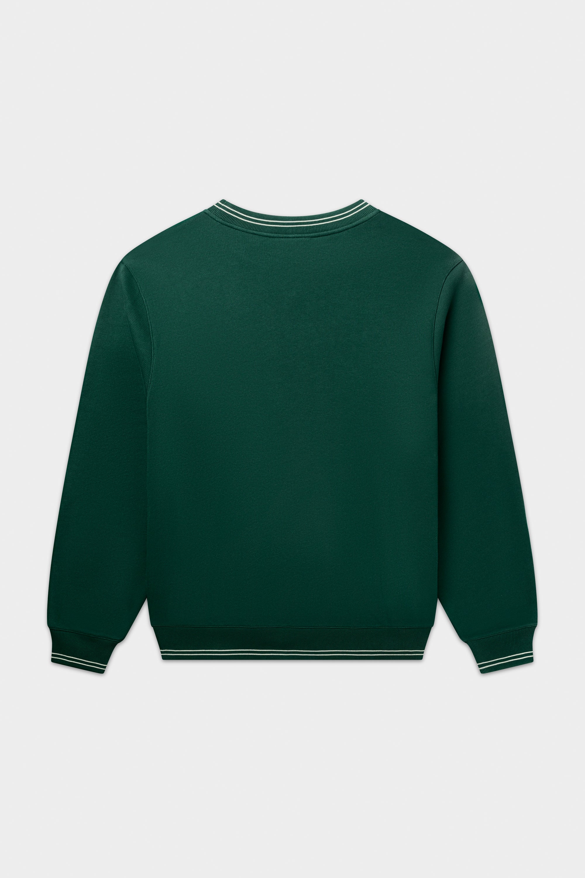 TAPE STRIPED CREWNECK-BOTANICAL GREEN