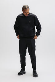 HEX-SERIES BADGE CREWNECK - JET BLACK