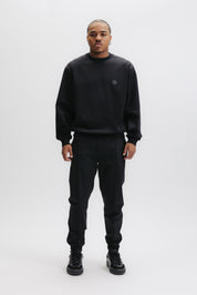 HEX-SERIES BADGE CREWNECK - JET BLACK
