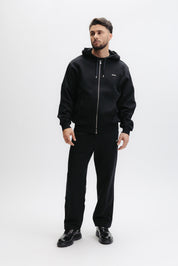 Q SERIES ZIP THROUGH HOODIE - JET BLACK