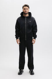 Q SERIES ZIP THROUGH HOODIE - JET BLACK
