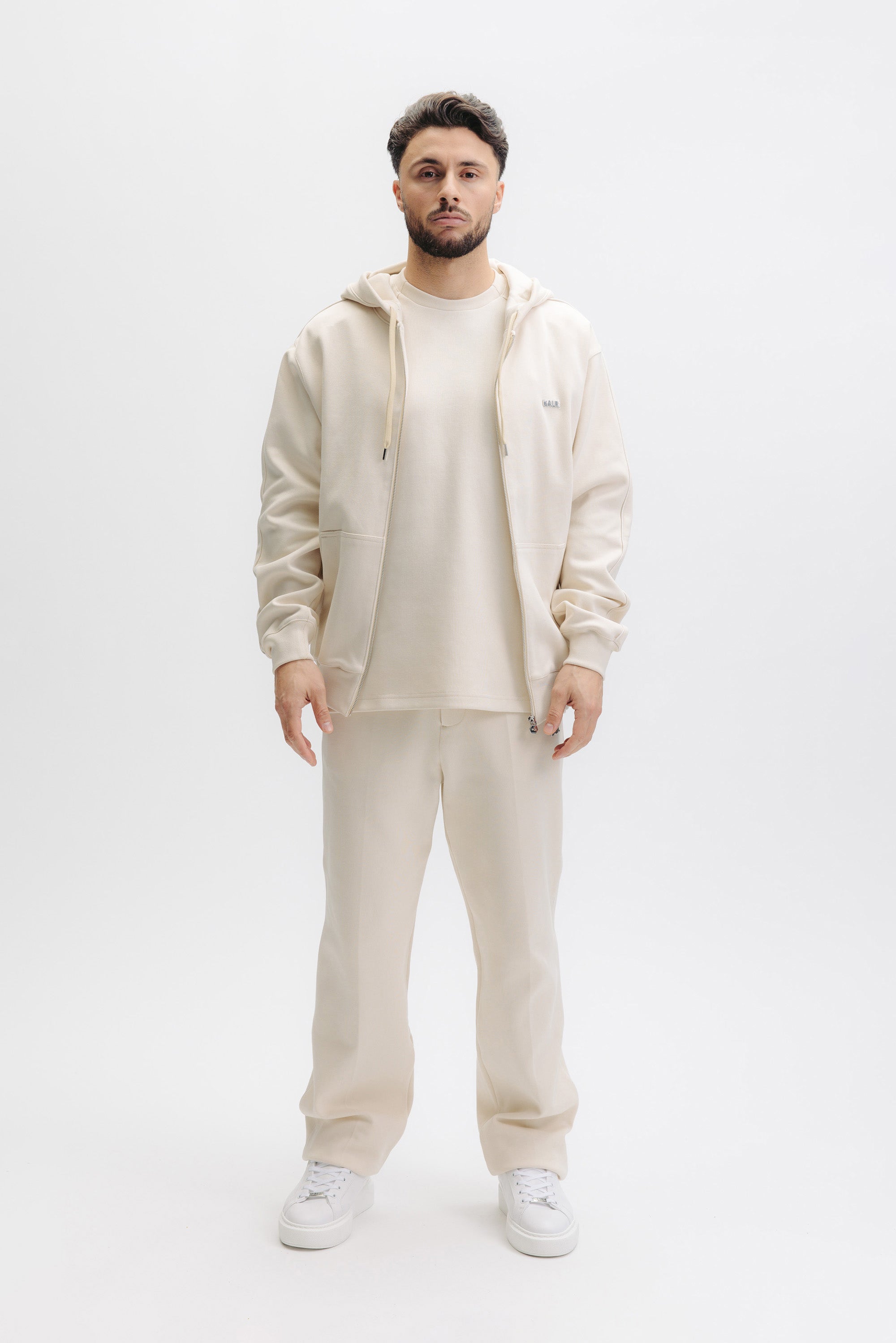 Q SERIES ZIP THROUGH HOODIE - WHITE SWAN