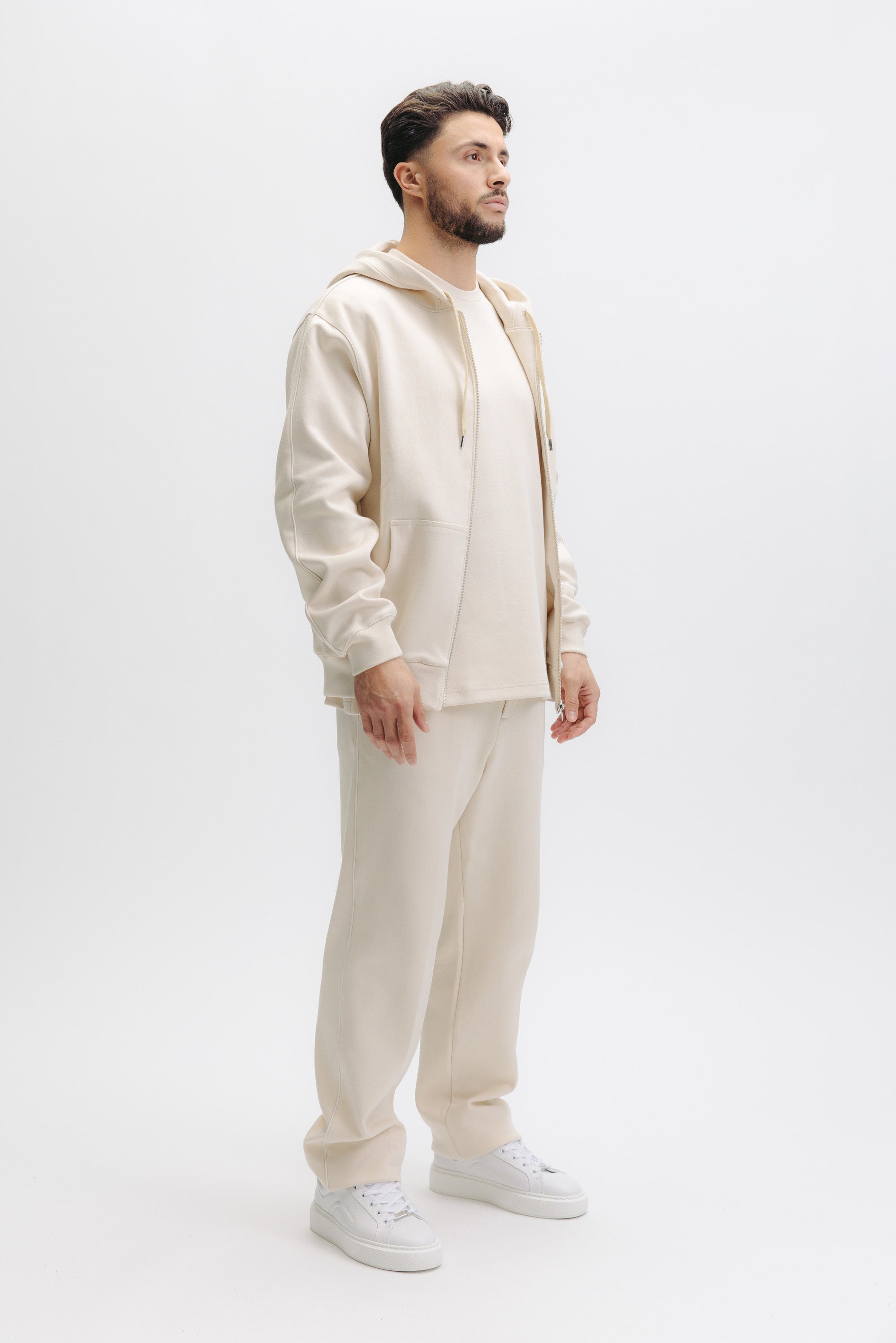 Q SERIES ZIP THROUGH HOODIE - WHITE SWAN
