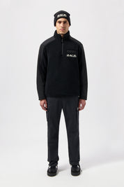 THE CLUB REGULAR FIT TEDDY HALF ZIP-Jet Black