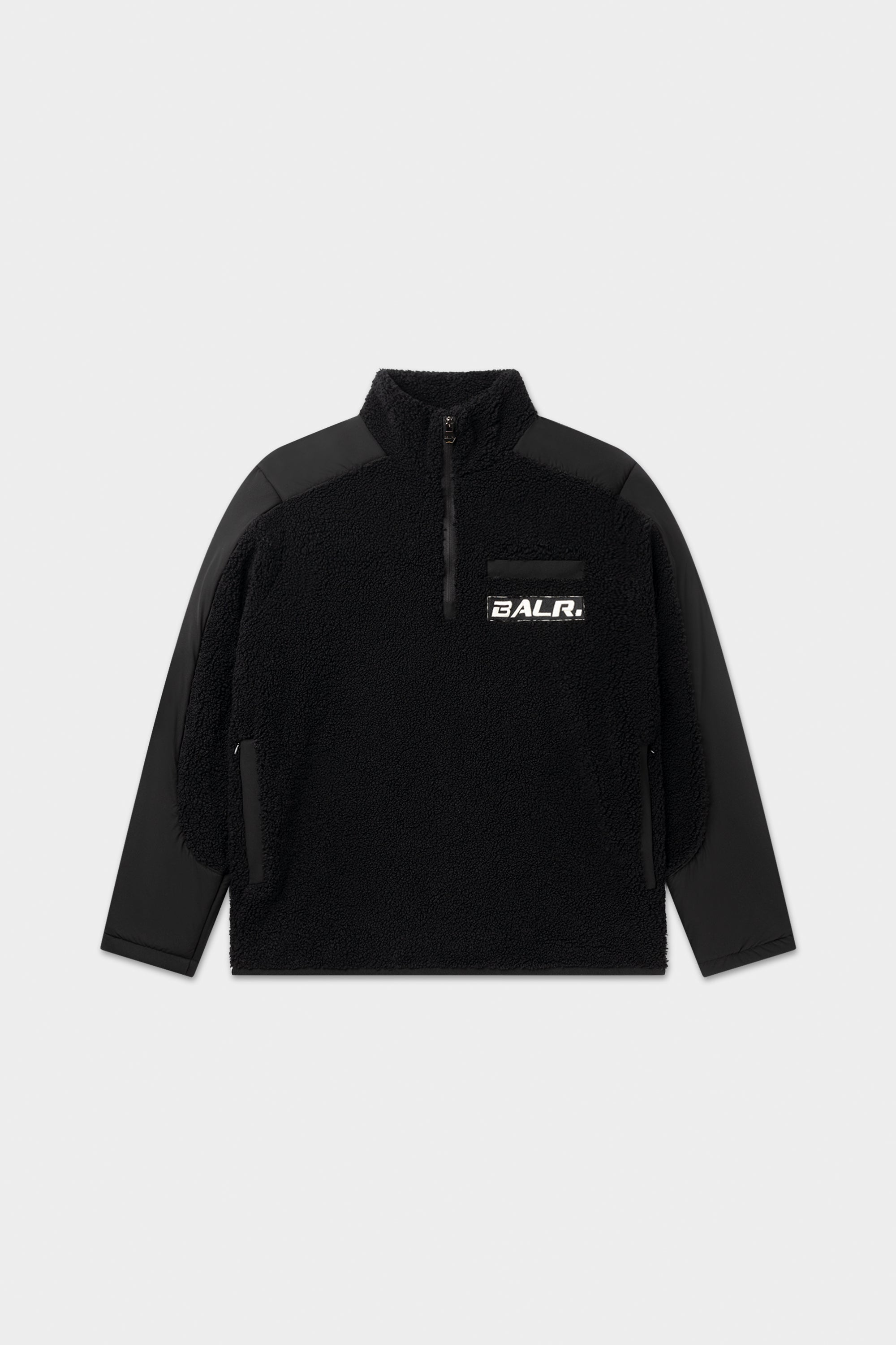 THE CLUB REGULAR FIT TEDDY HALF ZIP-Jet Black