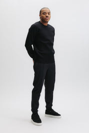 HEX-SERIES KNITTED CREWNECK - JET BLACK
