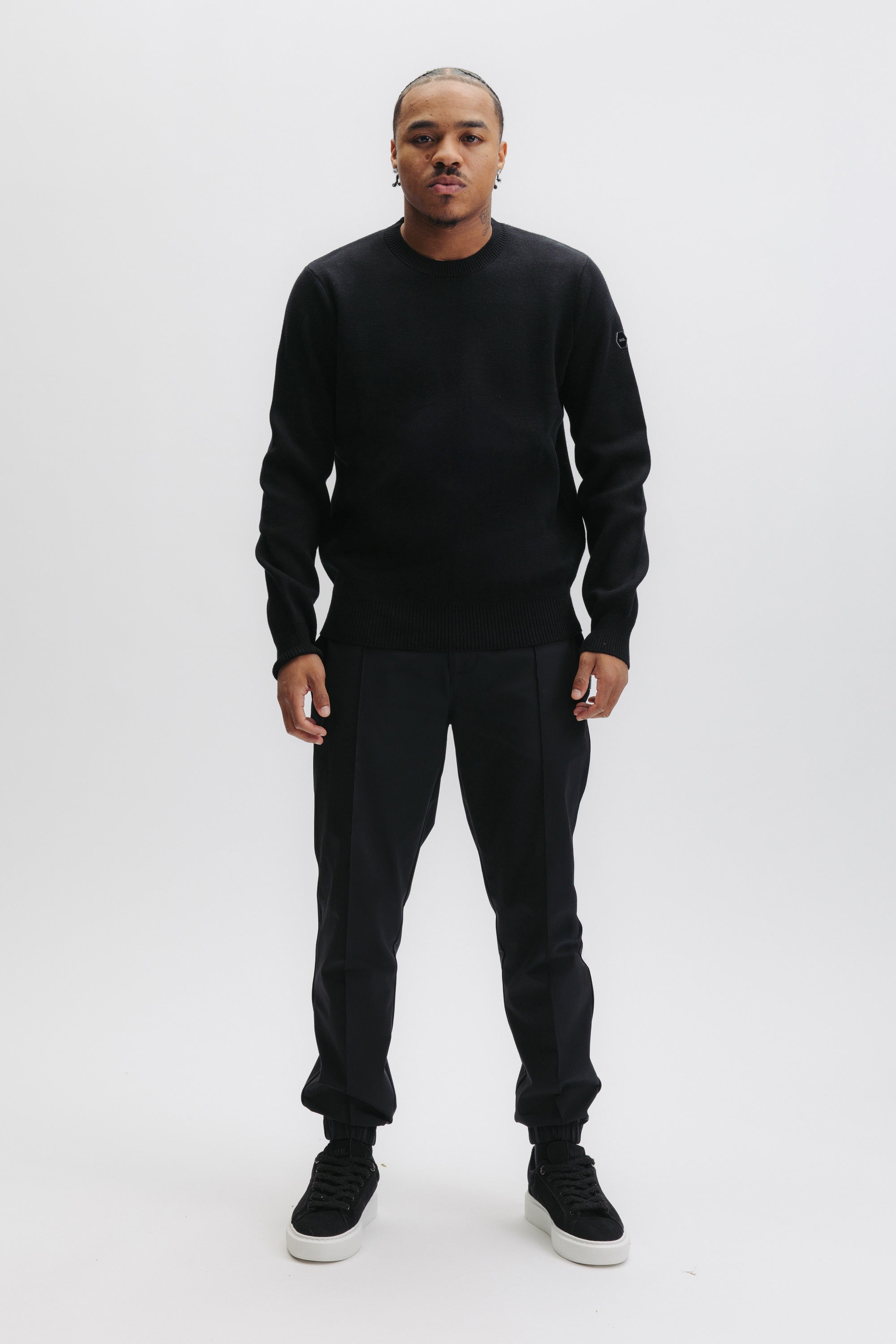HEX-SERIES KNITTED CREWNECK - JET BLACK