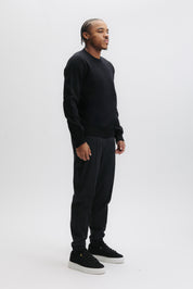 HEX-SERIES KNITTED CREWNECK - JET BLACK