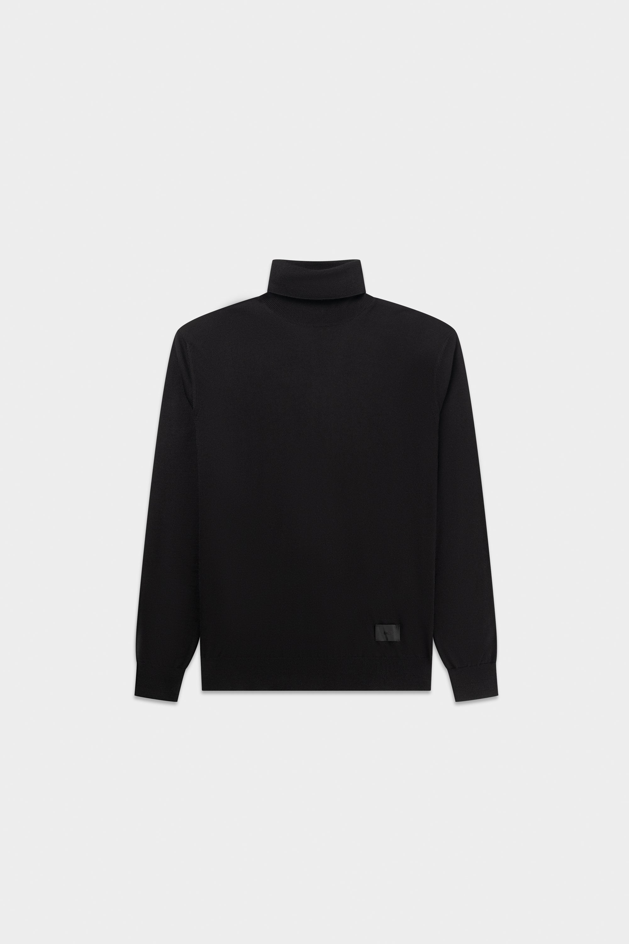 Q-SERIES REGULAR FIT FINE KNIT TURTLENECK-JET BLACK