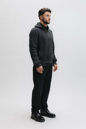 XI KNITTED HALF ZIP - VOLCANIC GREY
